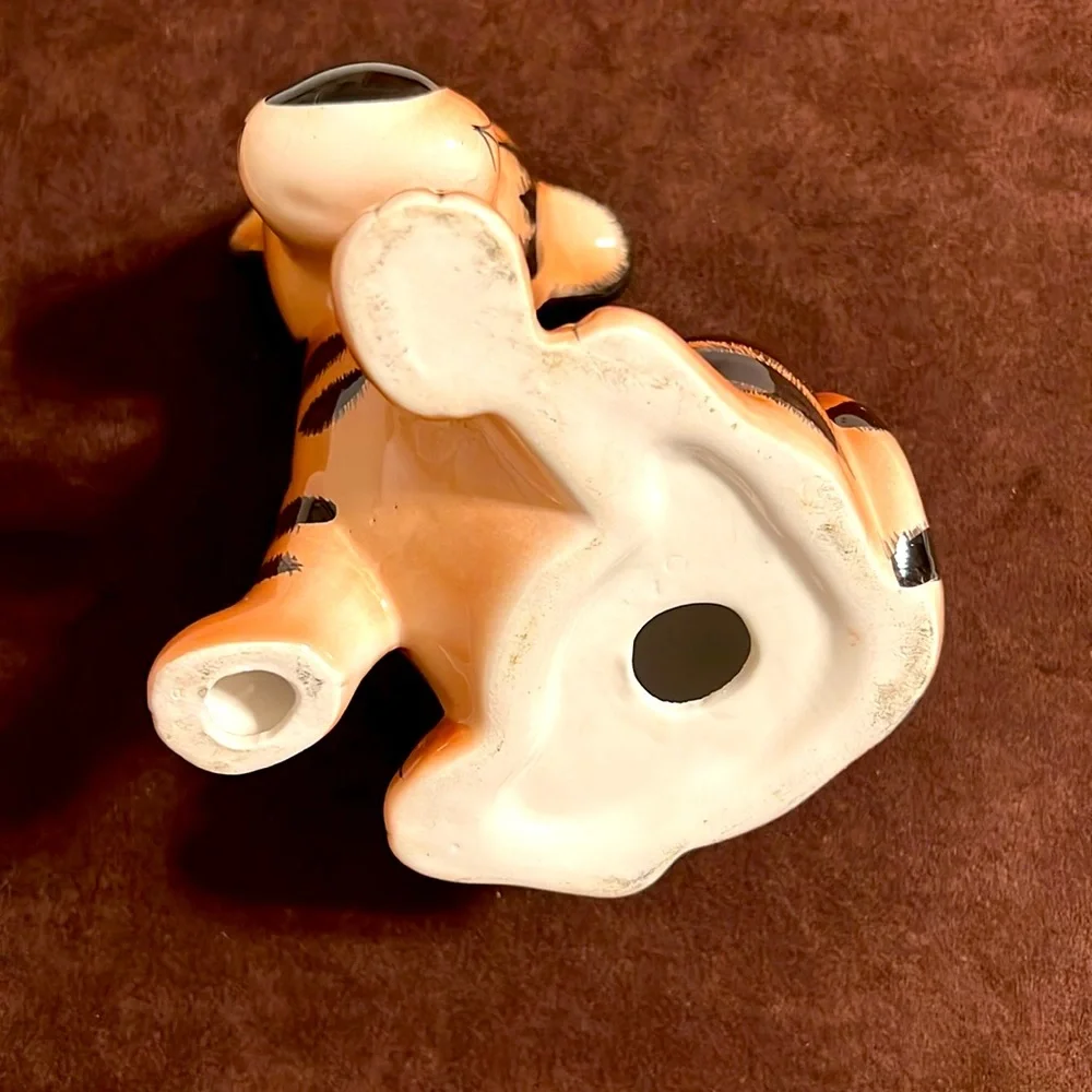 Ceramic Tiger Cub Figurine - Brown and Black 4.5x3.5”